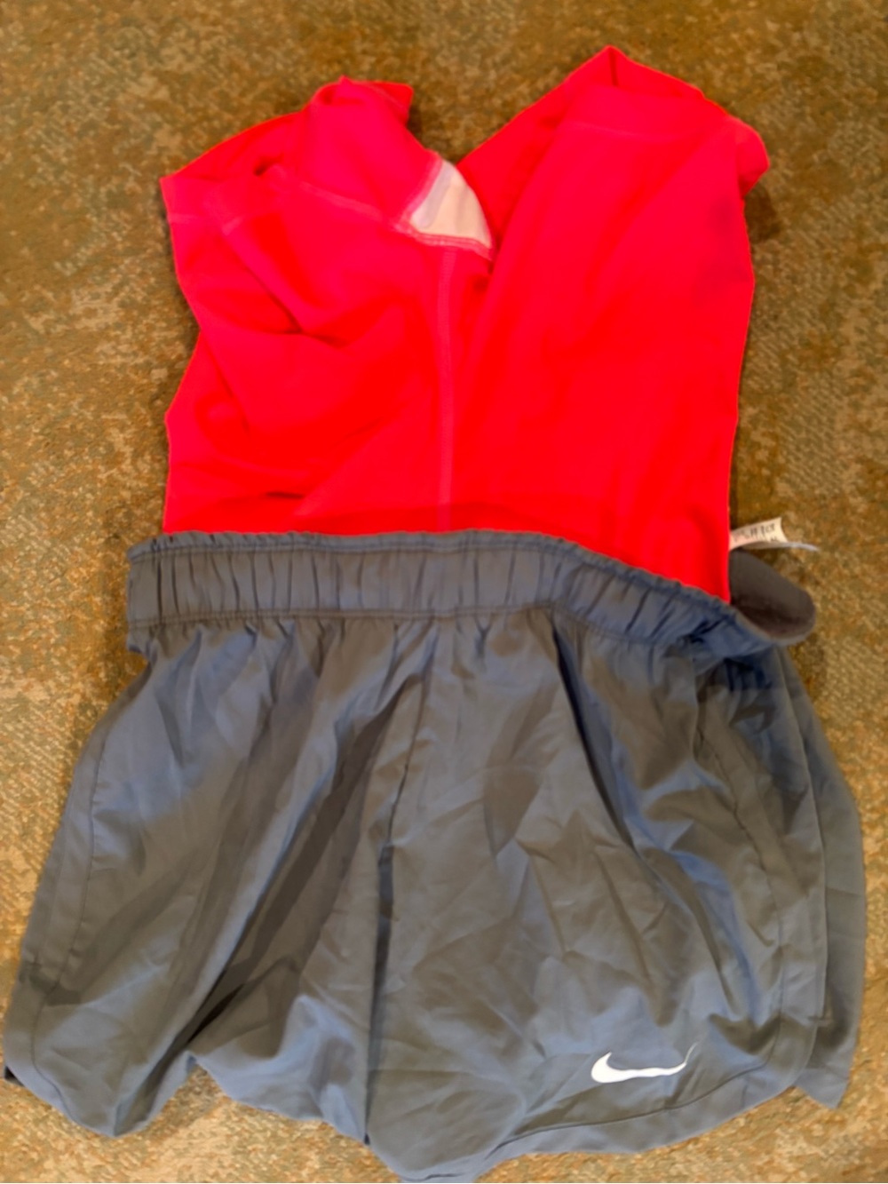 Nike Dri-FIT Athletic Running Shorts Gray Pink Built In Liner Medium - Picture 3 of 11